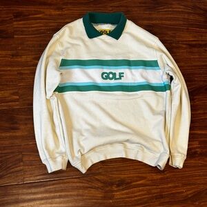 GOLF Cream and Green Sweater
